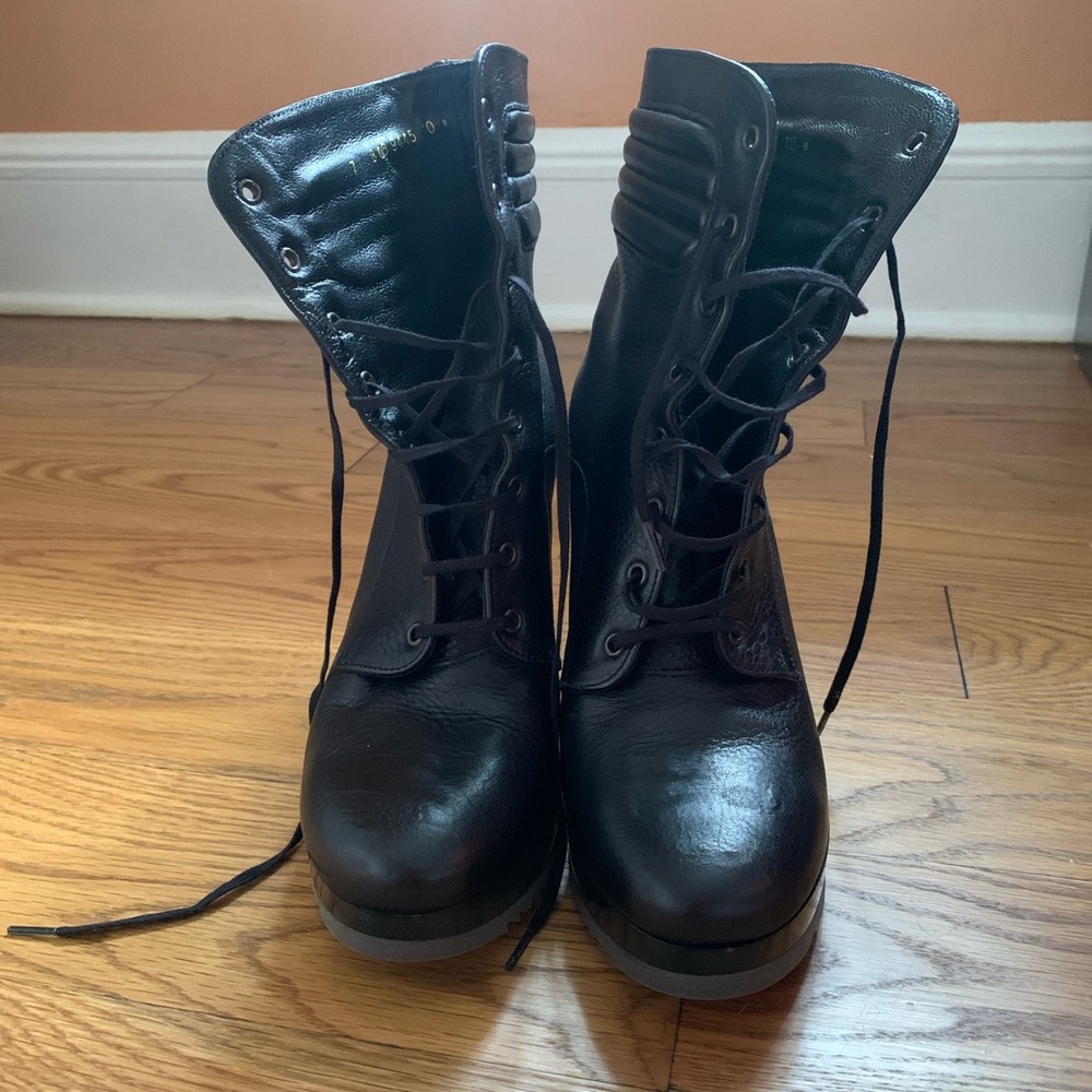 Robert Clergerie Dark Leather Moto Boots